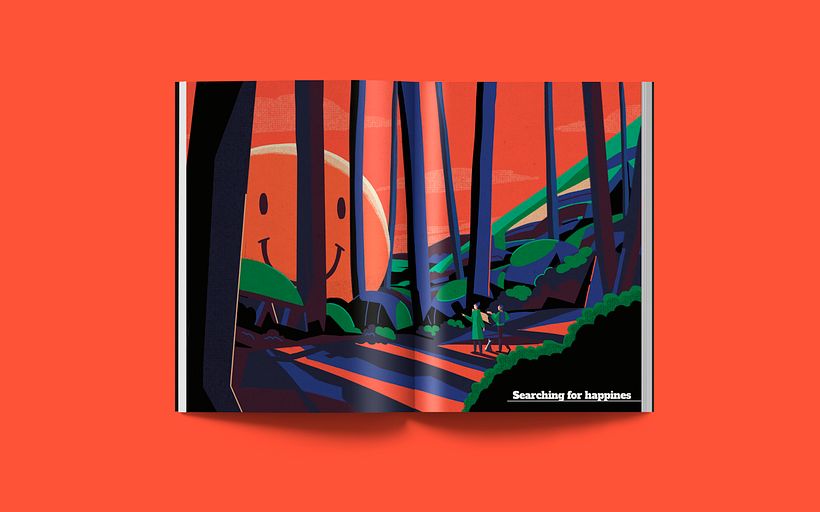 Mi Proyecto del curso: Ilustración editorial para revistas - Buscando la felicidad 0
