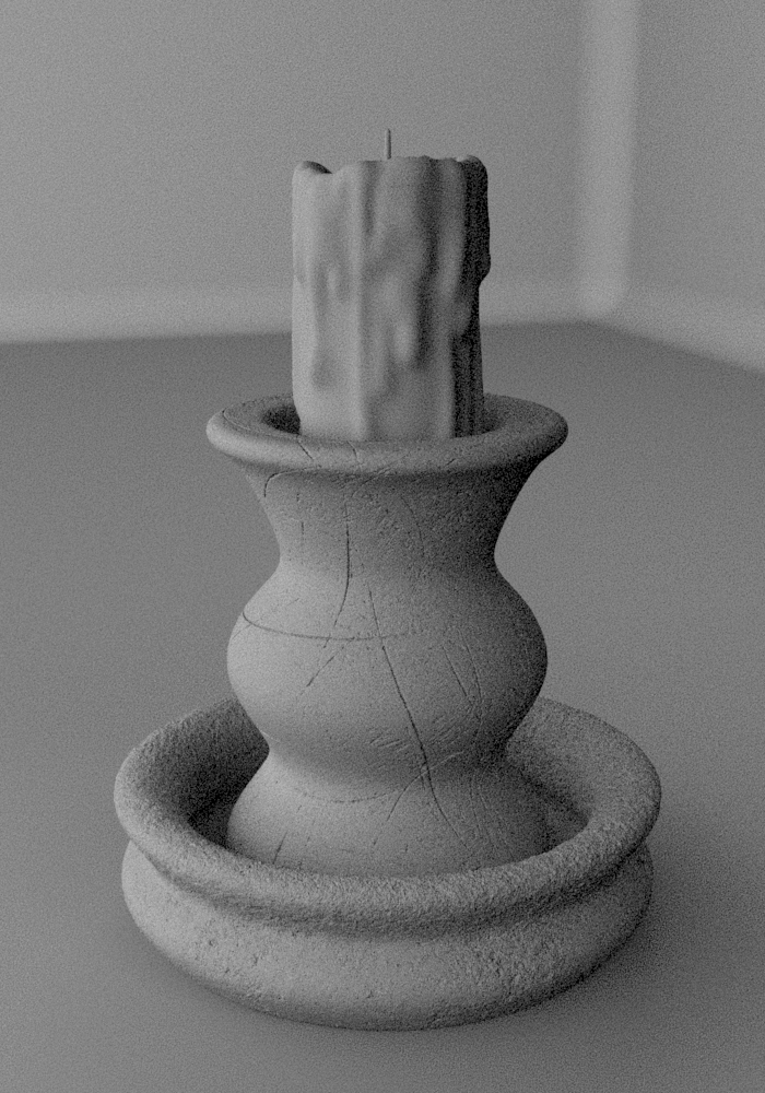 Vela texturizada y renderizada 3