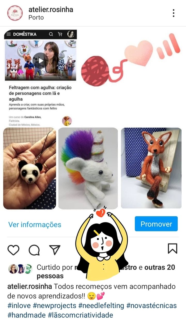 Meu projeto do curso: Feltragem com agulha: criação de personagens com lã e agulha 1