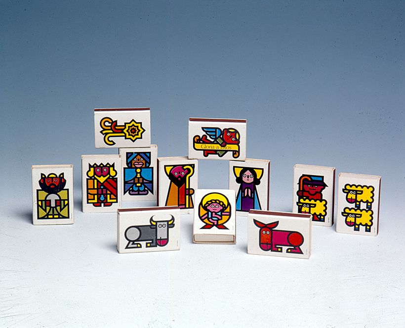 Serie de cajas de cerillas "Belén" para Fósforos del Pirineo (1968)