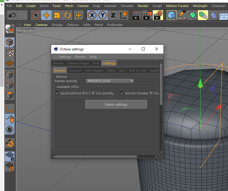 Octane error "there is no cuda device which is selected" no se como solucionarlo. Ayuda! 1