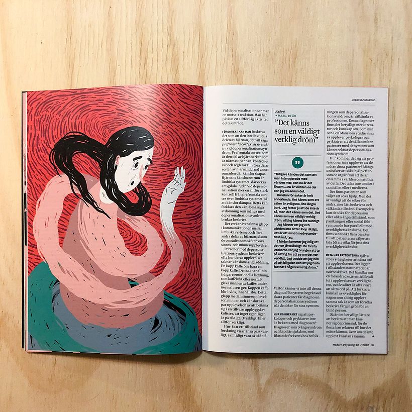 Editorial illustrations: Modern Psykologi - Traditional illustration