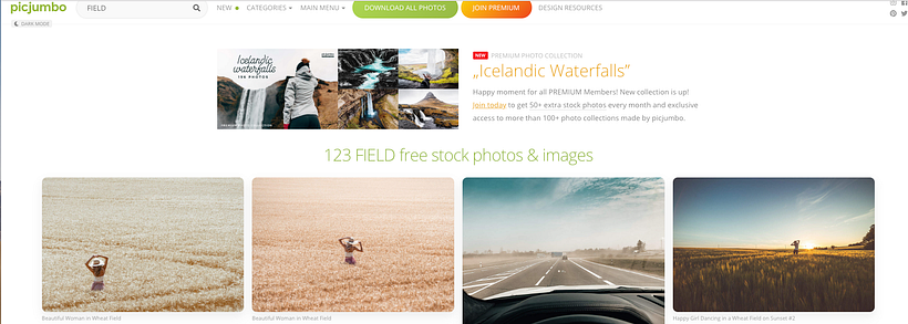 Picjumbo websites for free stock images