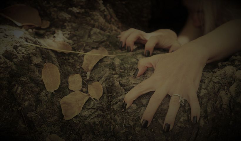 The Green Witch from tree hole  My project in Dark Conceptual Portraits course  0