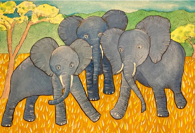 My Elephant project in Creative Drawing with Ink and Gouache course 0