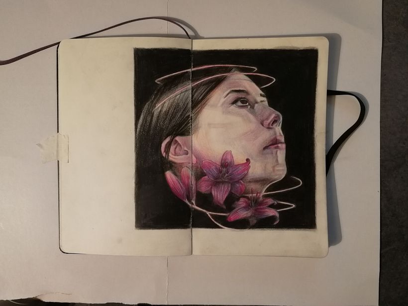Chiaroscuro Coloured Pencil Portrait Final Project (attempt no.1) 1
