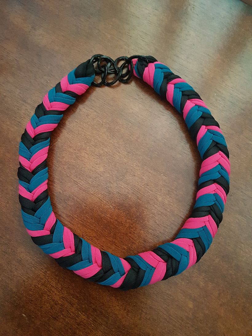 Black, Pink and Teal collar.