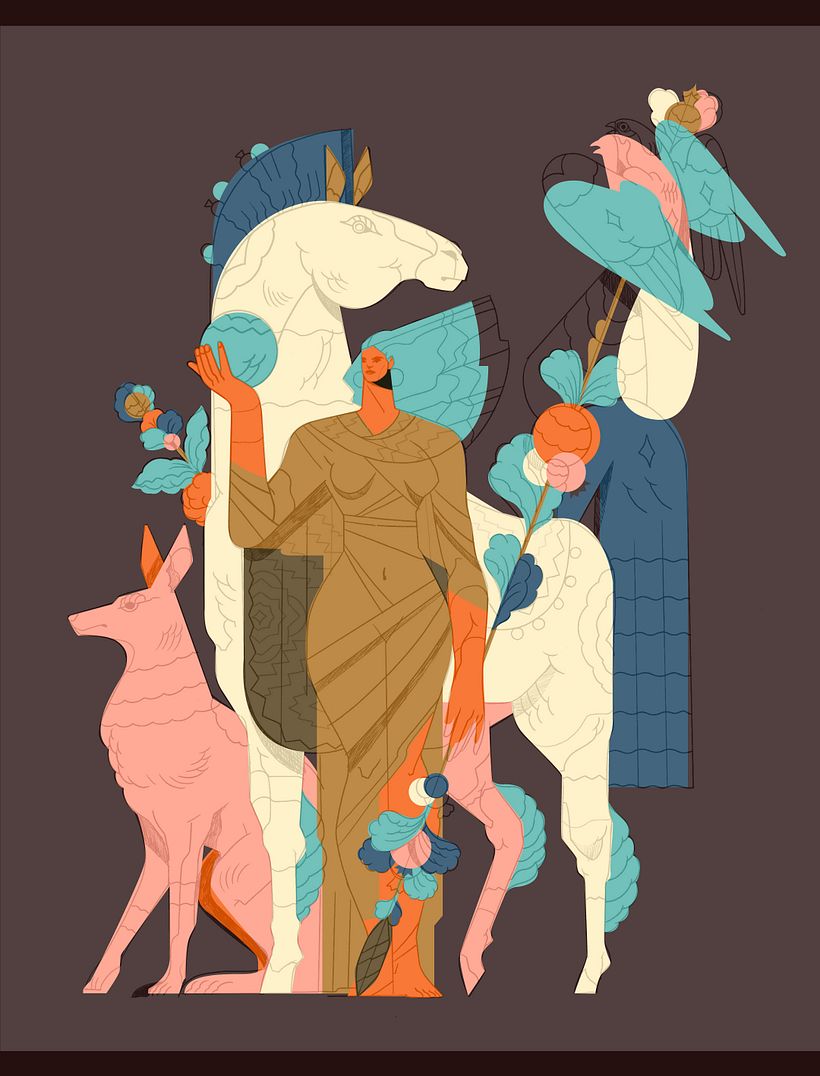 Este es el primer paso cuando comienzo a digitalizar, comienzo por poner los colores principales para que todo tenga lectura