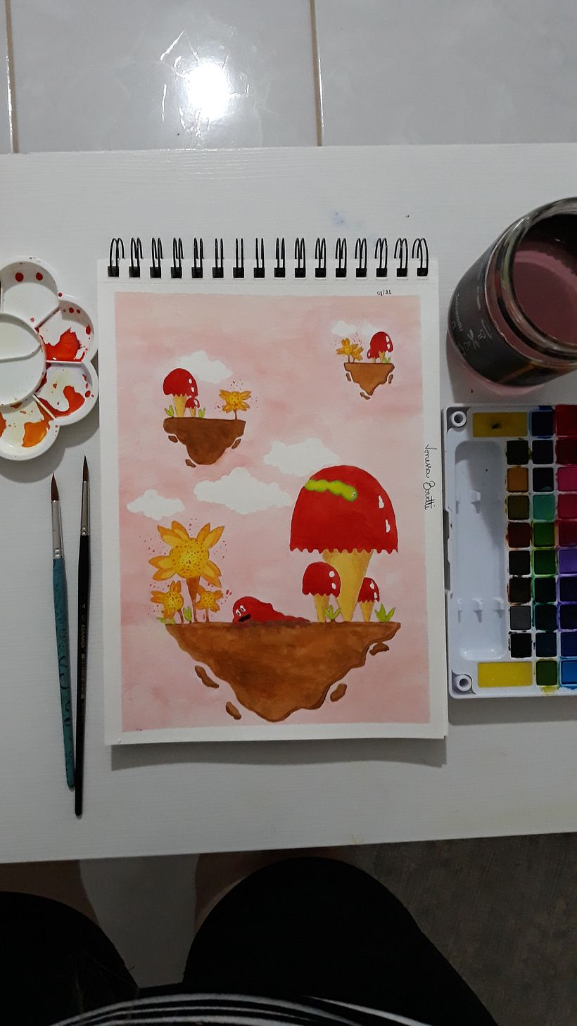 Meu projeto do curso: Técnicas de ilustração com aquarela e guache 0
