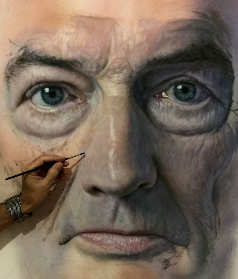Retrato Rem Koolhaas. Oleo sobre bastidor