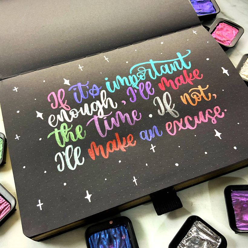 Colección: Letras con acuarelas metálicas  0