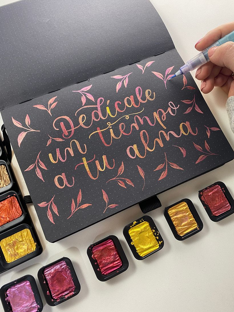 Colección: Letras con acuarelas metálicas  1