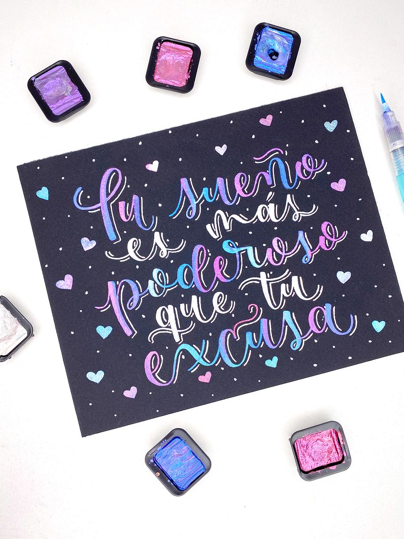 Colección: Letras con acuarelas metálicas  2