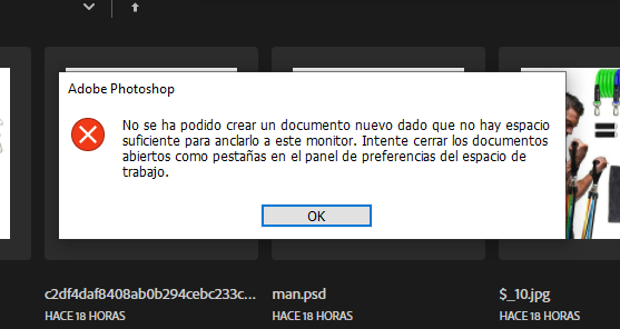 error al abrir archivo en PSD 1