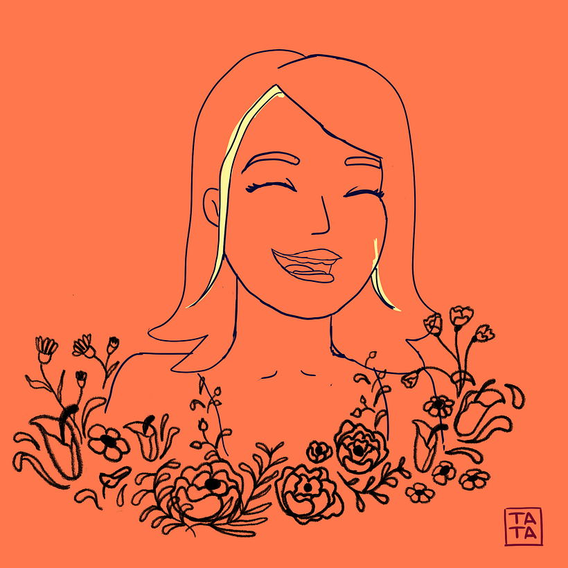 Meu projeto do curso: Retrato ilustrado com elementos botânicos 2
