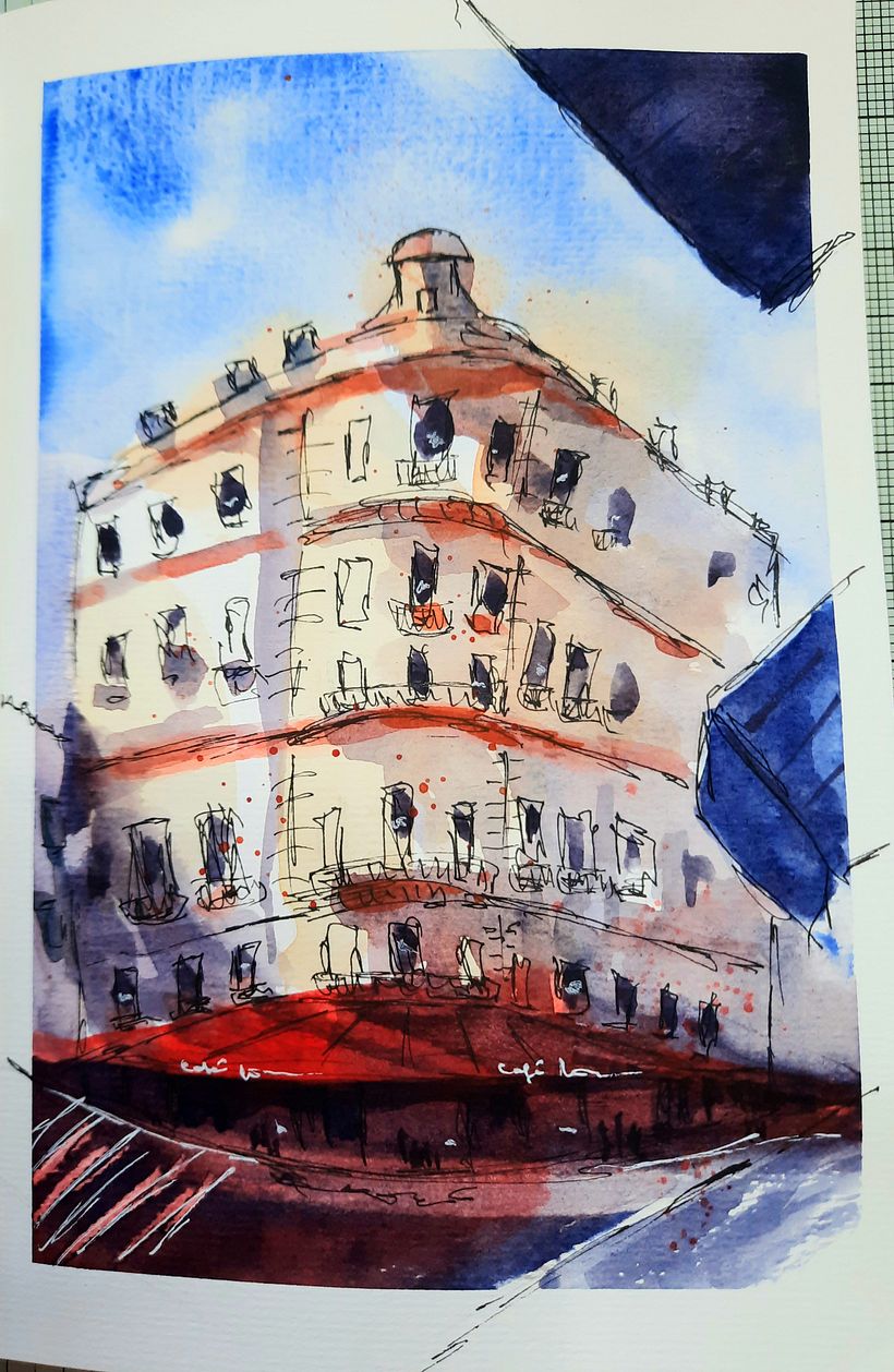 Mi Proyecto del curso: Dibujo arquitectónico con acuarela y tinta 0