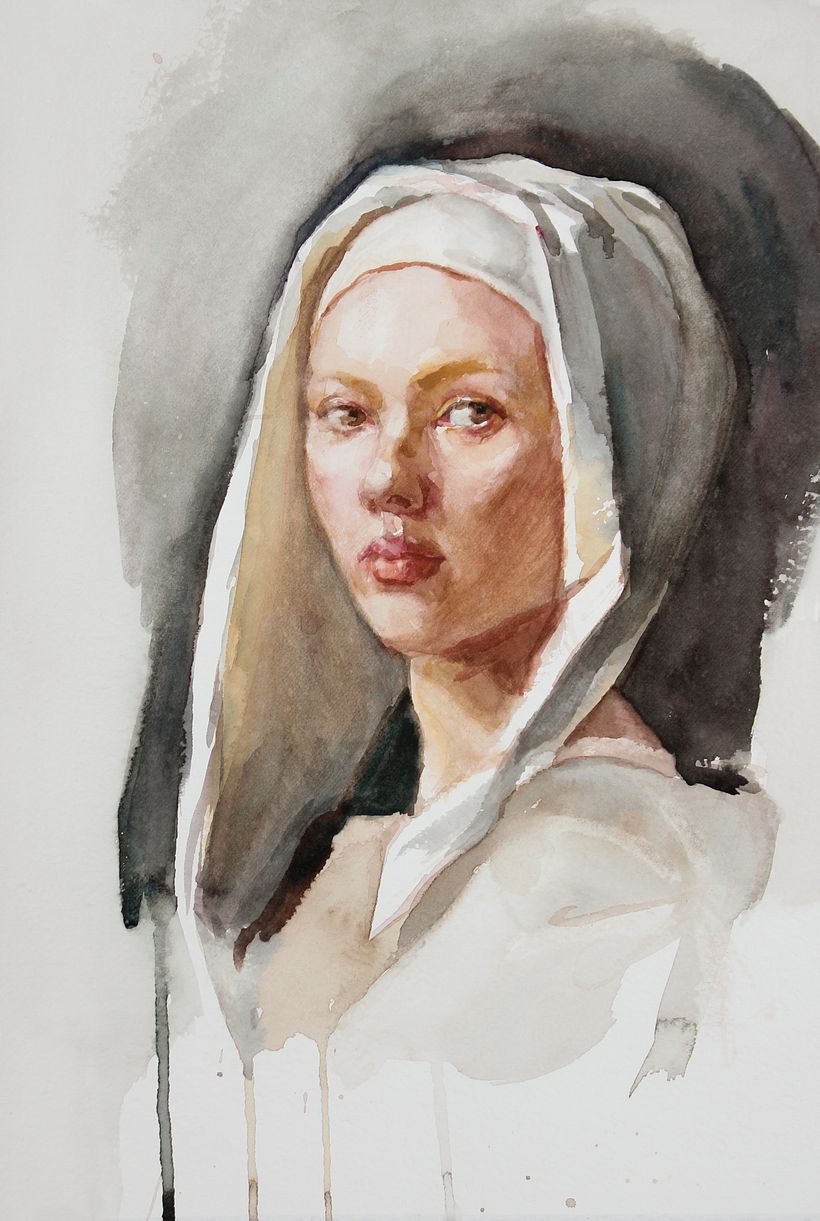 Scarlett. Watercolor on paper, 2020. 