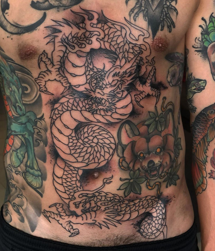 Primera sesión de un nuevo tatuaje de Samuco.