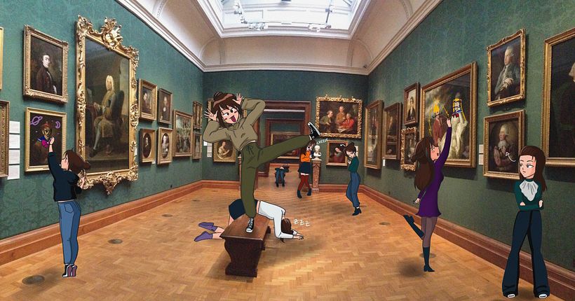 I took this photograph at the National Portrait Gallery in London years ago. It was empty, sad faces everywhere. 