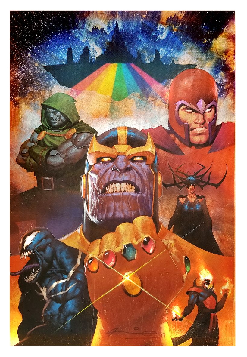 Poster de Thanos , técnica : acrílico y Oleo