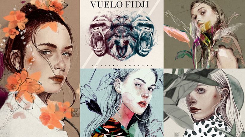 Retratos em Procreate, de Elena Garnu