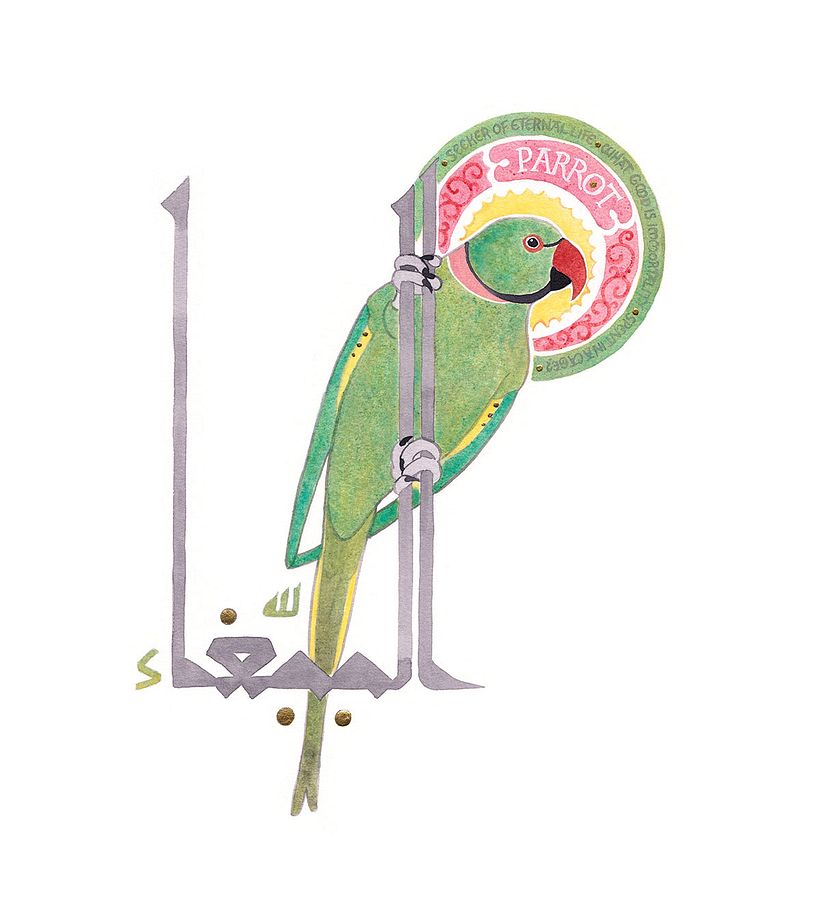 The parrot symbolizes false immortality, and would rather stay safe in her cage and live forever.