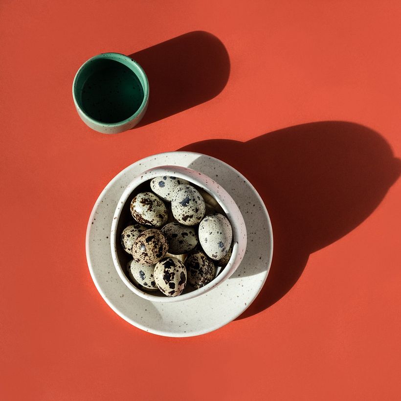Huevos de codorniz en cerámica - Fotografía