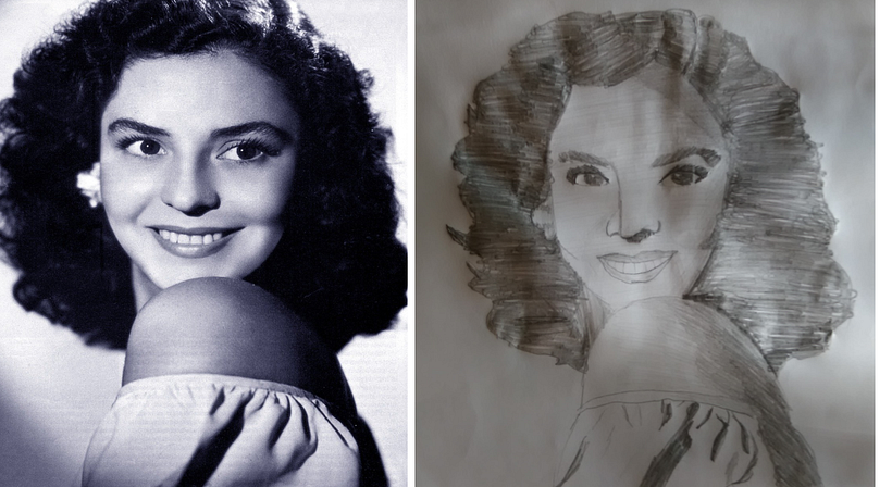Mi dibujo de la actriz mexicana Silvia Derbez