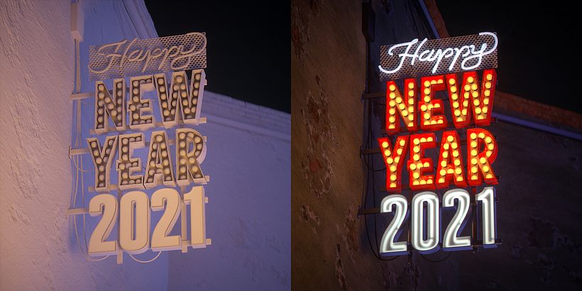 Merry Christmas & Happy New Year 2021 neon lights 8