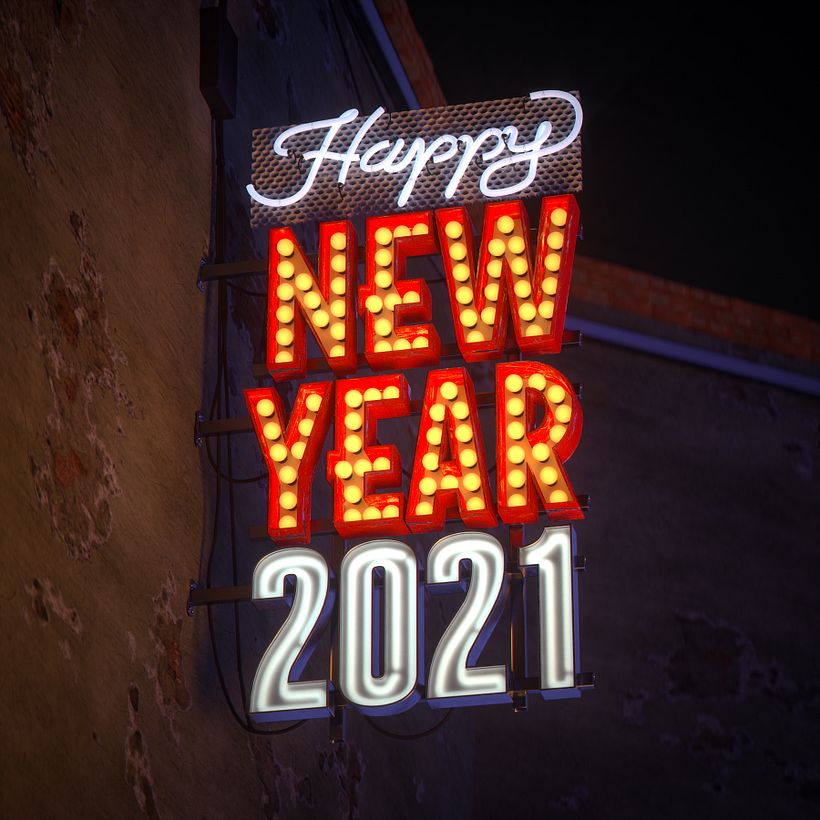Merry Christmas & Happy New Year 2021 neon lights 7