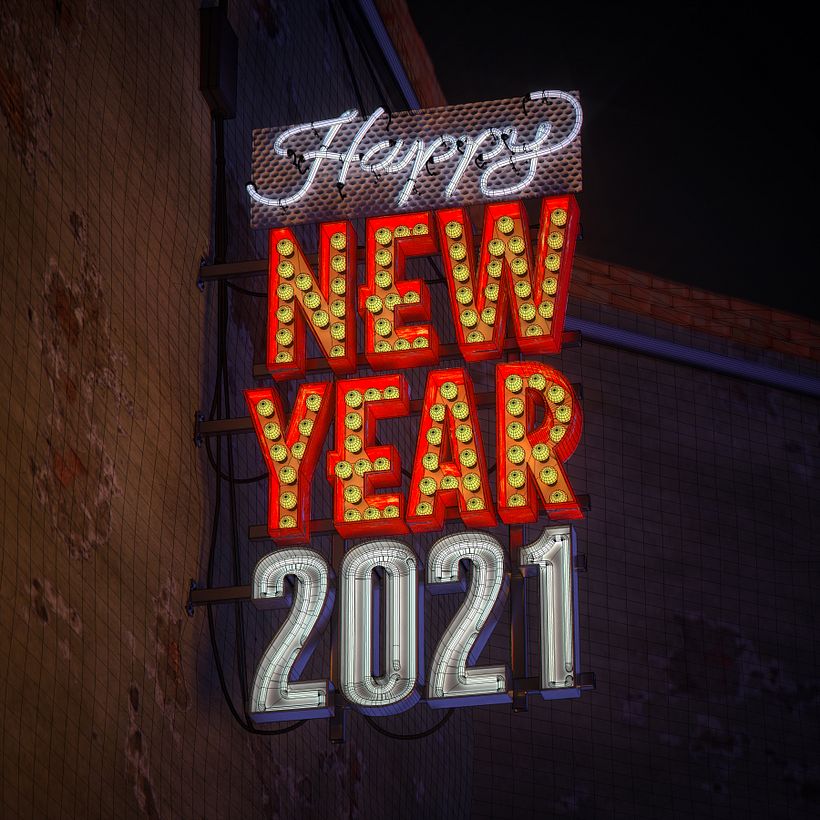 Merry Christmas & Happy New Year 2021 neon lights 10