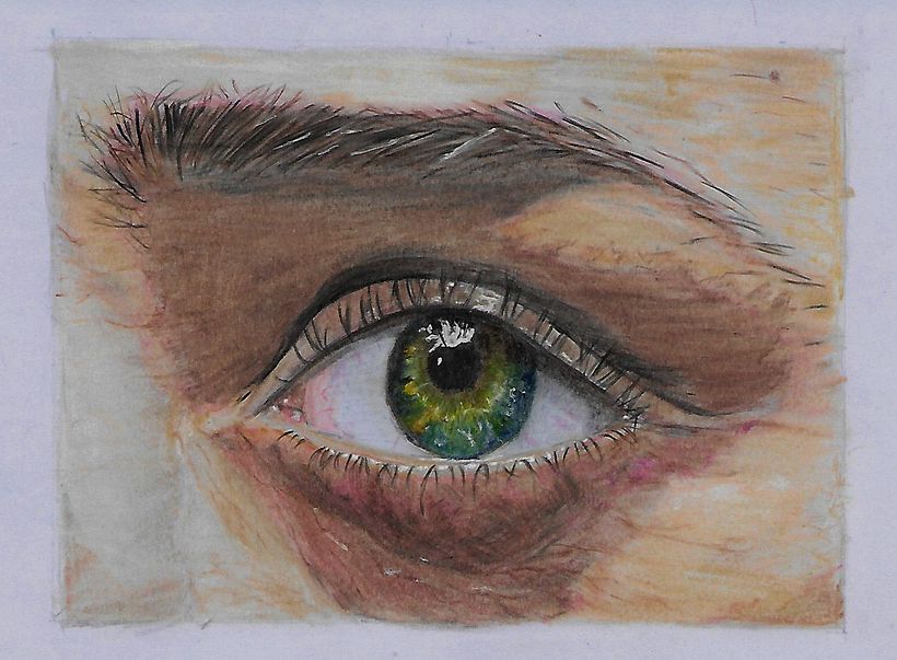 Ejercicio las partes del rostro "Retrato realista con lápices de colores". 0