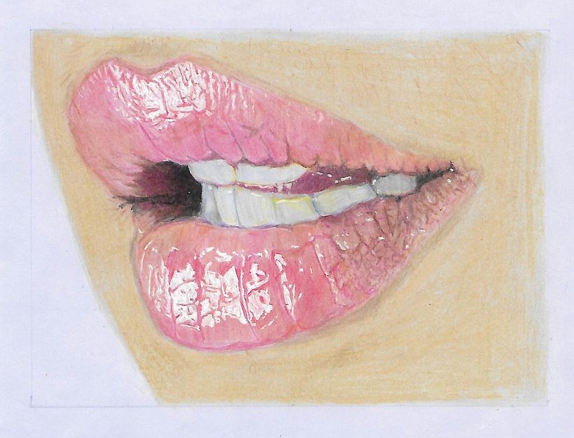 Ejercicio las partes del rostro "Retrato realista con lápices de colores". 1