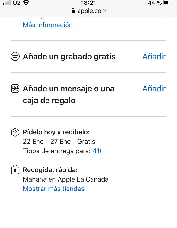 Plazos de envío en Apple Store 1
