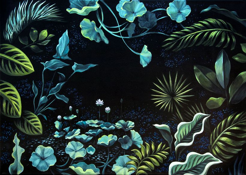 Cenotes. Lucila Domínguez. Acrylics.