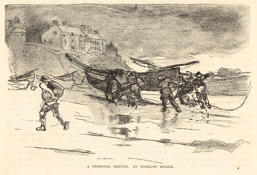 Sketch. Homer Winslow (1883). Charcoal on paper.