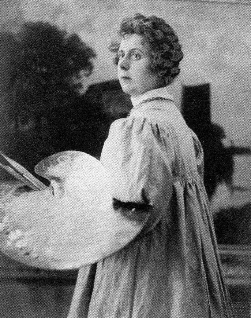 German painter Sophie Wencke with her palette (1898)