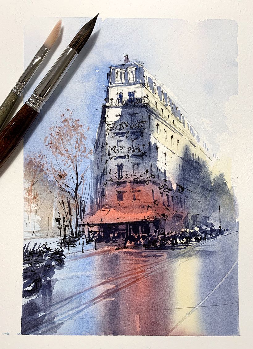 Allex Hillkurtz. Watercolor on paper.