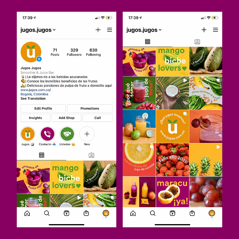 This is the final product of JugosJugos' instagram.