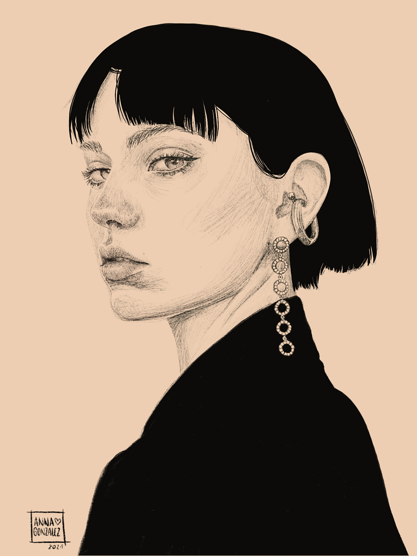 I decided to make the hair black to achieve a more balanced overall look