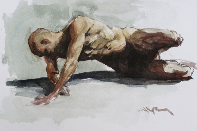 Thanatos, watercolor on paper, 2018