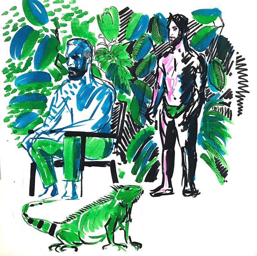 a more finalised study, sources - photographic. materials - Molotow brush marker pens
