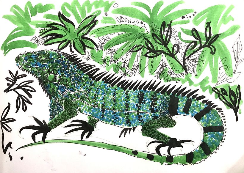 ... study in brusg marker pens and fineliner, but needs to be simplification