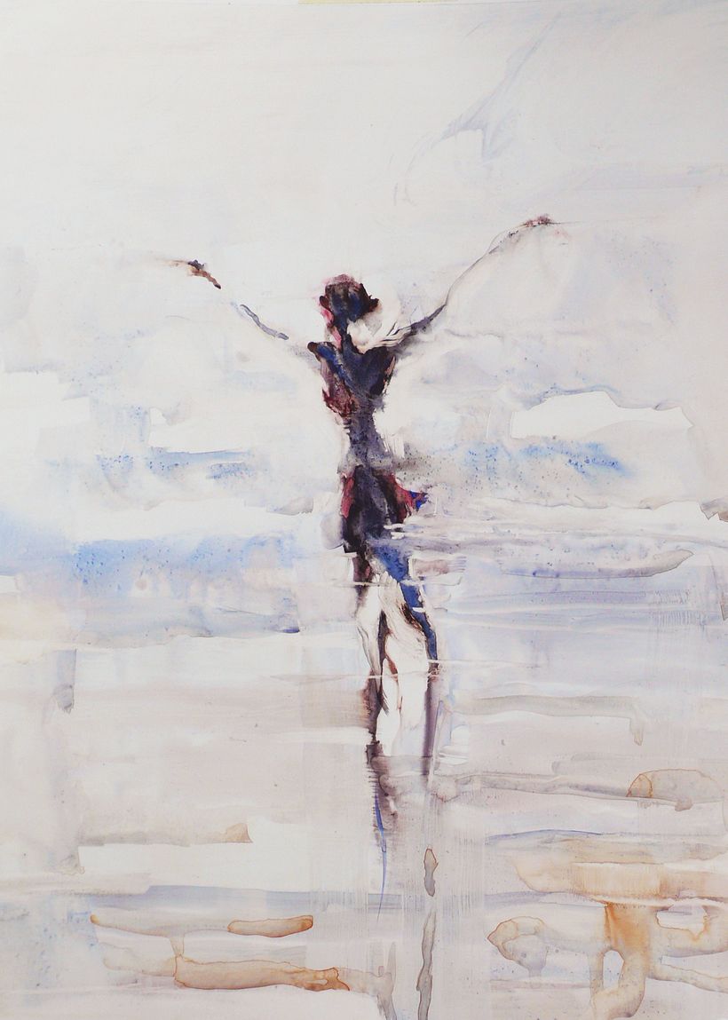 Luce #1, watercolor on polyurethane.