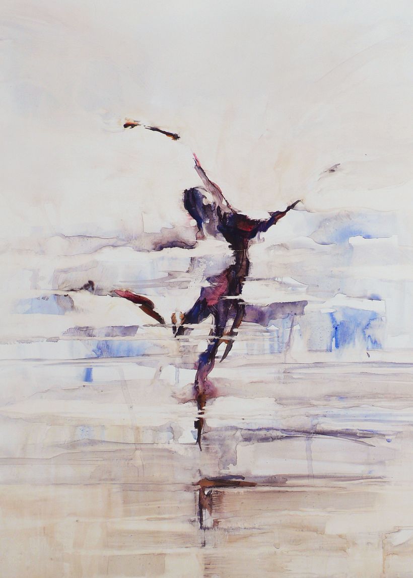 Luce #2, watercolor on polyurethane.