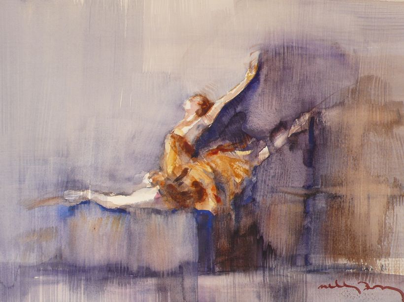Ballerina, watercolor on paper.