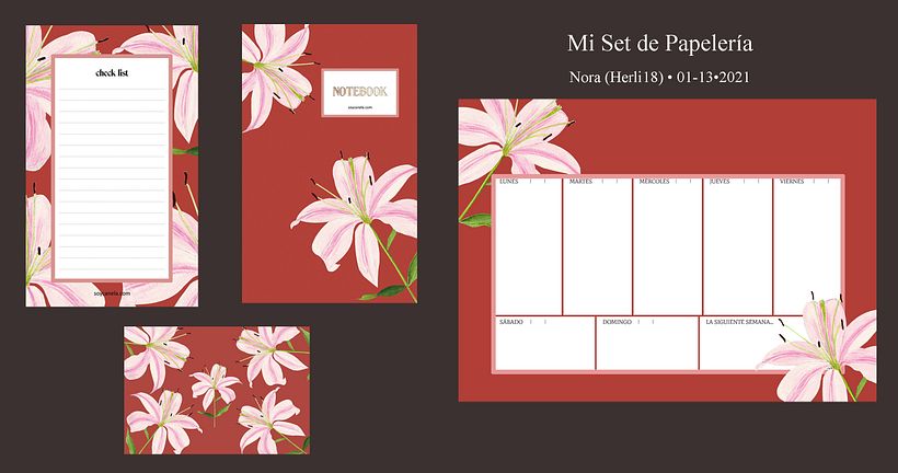 My Stationary Project: Checklist, Notebook, Card and Weekly planner. Nora (Herli 18).