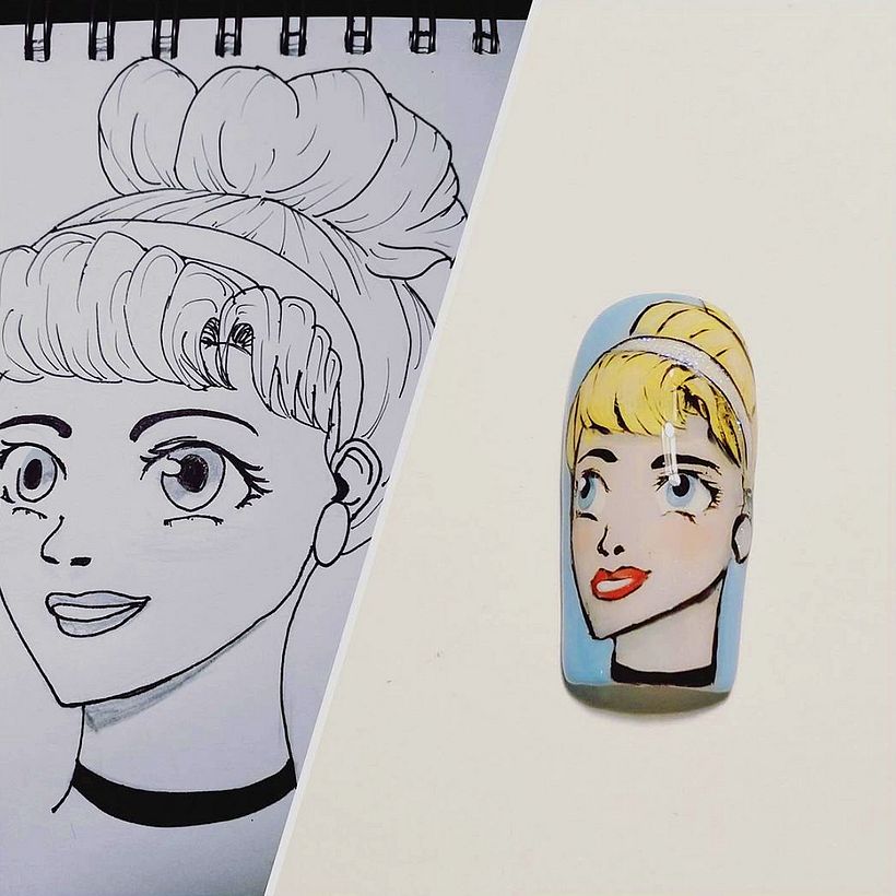 Retrato de La Cenicienta, por Penny Nail.