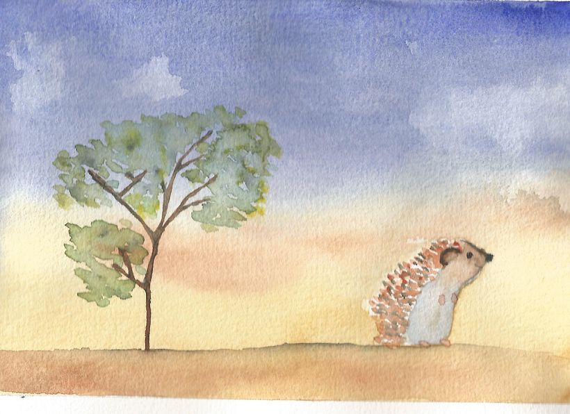 Eriçó i arbre de sabana (Hedgehog and savannah tree). January 2020