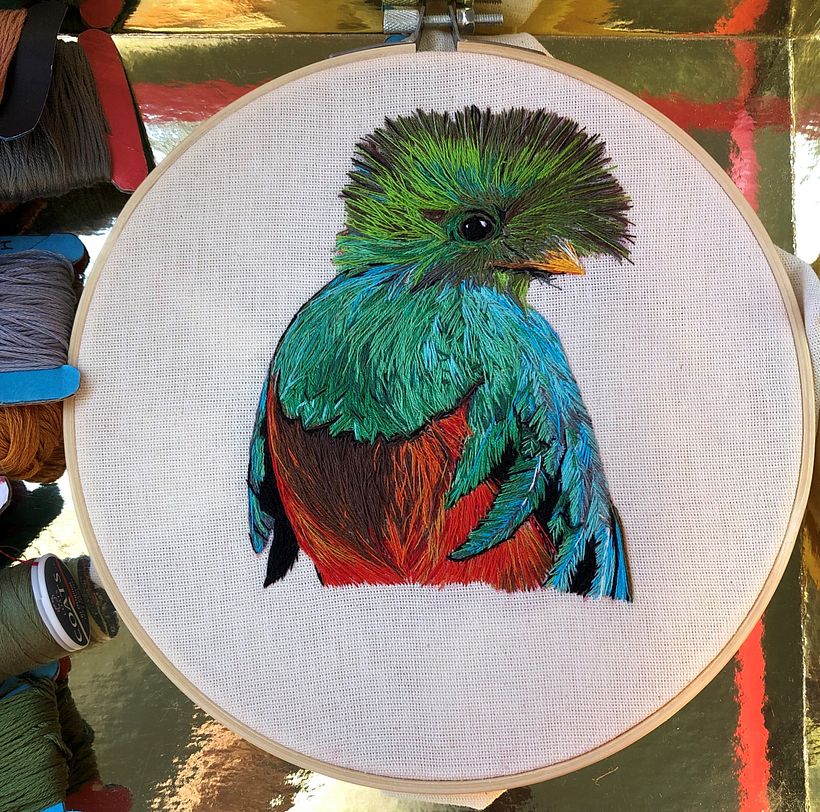 Mi Proyecto del curso: Pintar con hilo: técnicas de ilustración textil 4